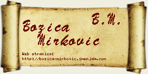 Božica Mirković vizit kartica